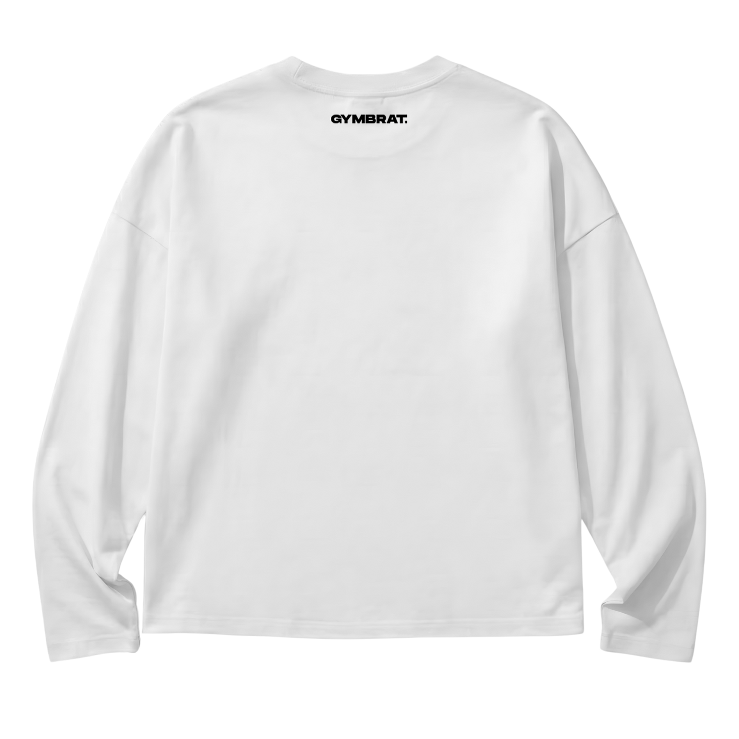 Gymbrat Athleisure Lifting Club White Oversized Long Sleeve T-Shirt