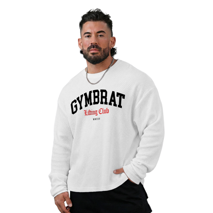 Gymbrat Athleisure Lifting Club White Oversized Long Sleeve T-Shirt
