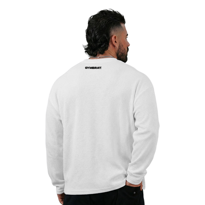 Gymbrat Athleisure Lifting Club White Oversized Long Sleeve T-Shirt